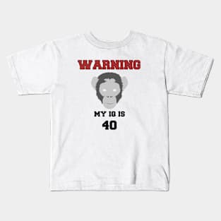 IQ:40, black Kids T-Shirt